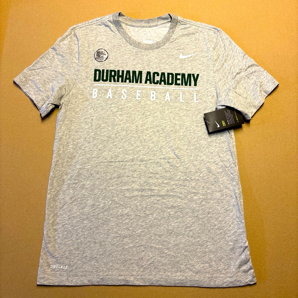 New Mens Medium Nike Durham Academy Baseball T-shirt Size M Dri-Fit Tee St. S/s